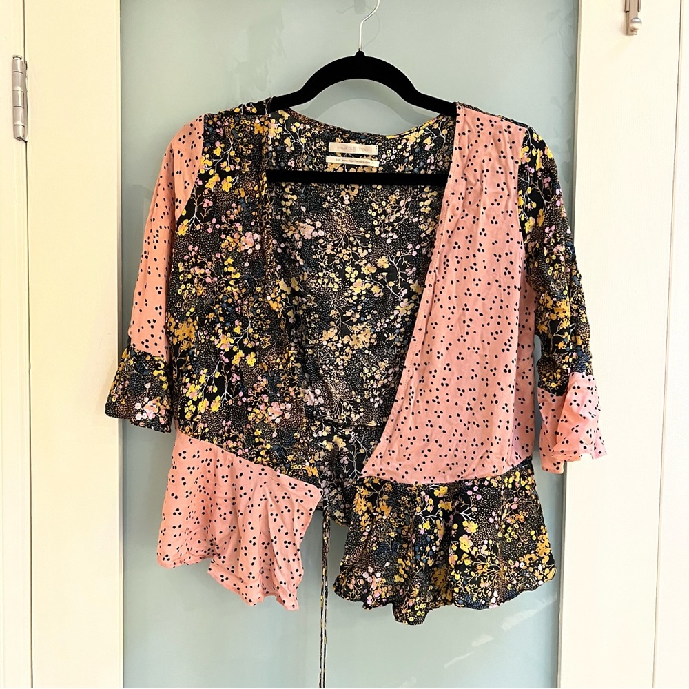 UO Floral Print Wrap Top